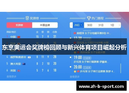 东京奥运会奖牌榜回顾与新兴体育项目崛起分析